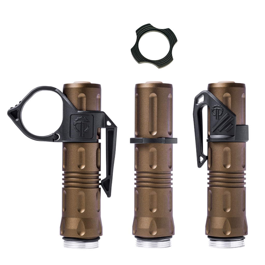 18650 Multi-Colored Handheld Light Body Packages - Thyrm Clips, Anti-Roll Collars, Tailcaps & Light Bodies