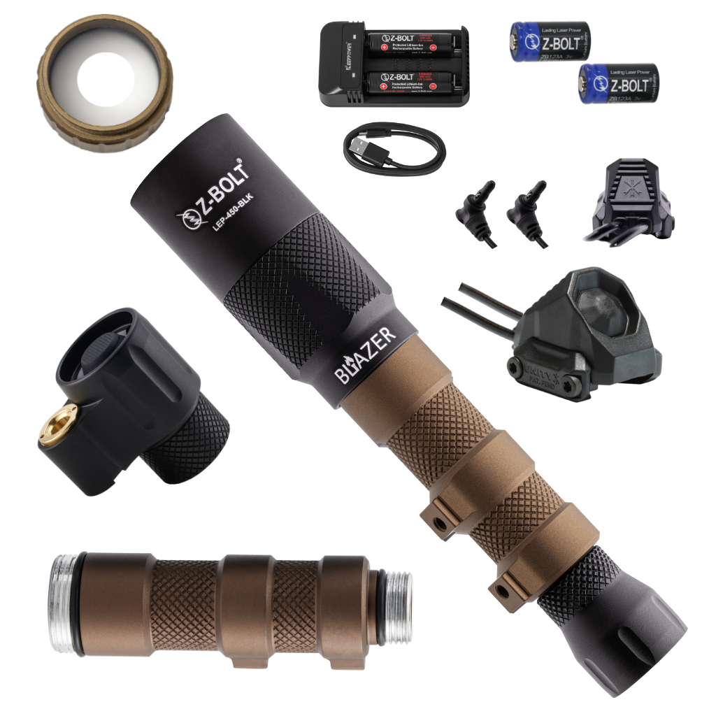 LEP Weapon Light, Tailcap & Switch for VIS Laser - BUNDLE!