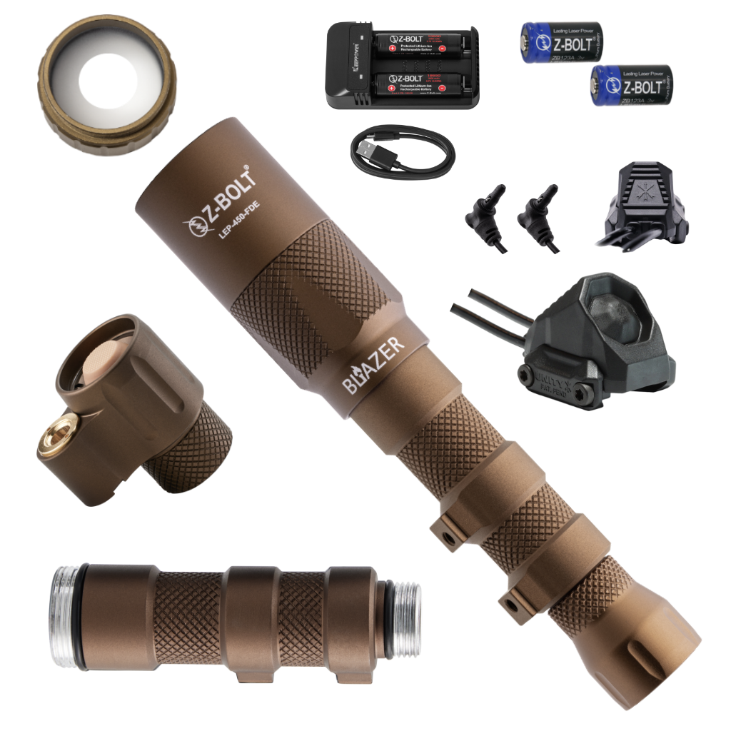 LEP Weapon Light, Tailcap & Switch for VIS Laser - BUNDLE!