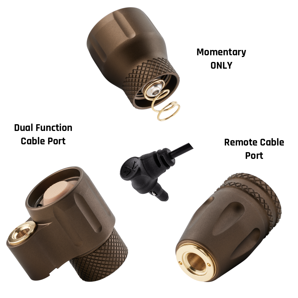 BUNDLE!  3x Tailcaps! Dual Function; Remote Cable Port; Momentary ONLY Button