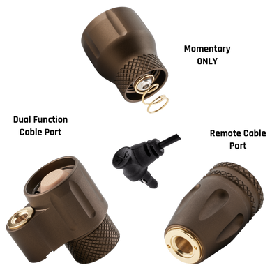 BUNDLE!  3x Tailcaps! Dual Function; Remote Cable Port; Momentary ONLY Button