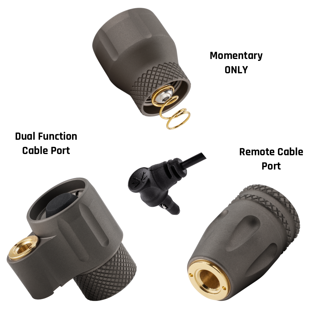 BUNDLE!  3x Tailcaps! Dual Function; Remote Cable Port; Momentary ONLY Button