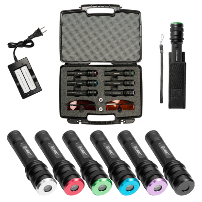 6x Color LED - Forensic Light Source Kit