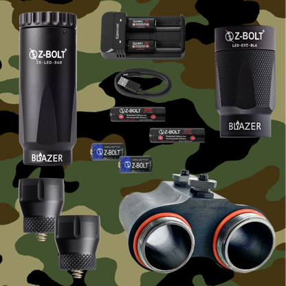 DUAL Body LED & IR Illuminator & NYLON WRAPS - BUNDLE!