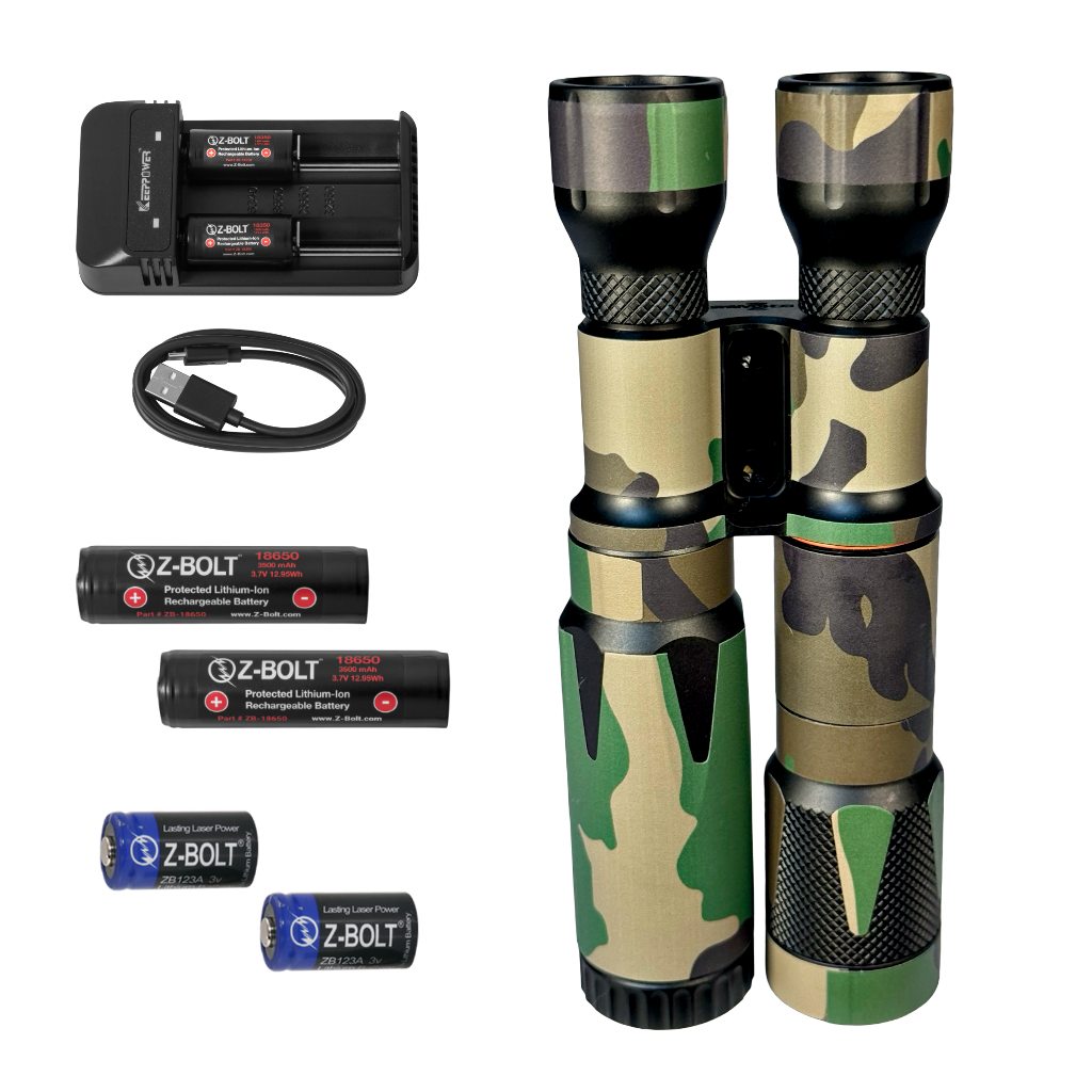 blazeray flashlight with rechargeable battery and case DUAL Body Rifle Mounted BLAZER I Infrared Illuminator & LED Light