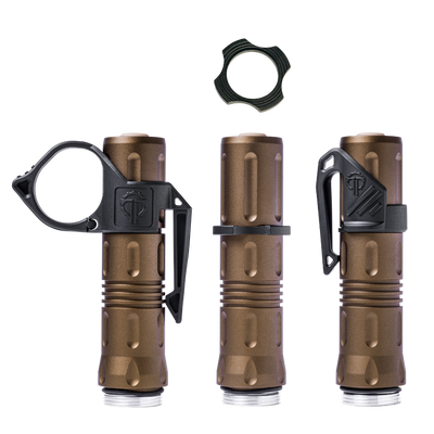 18650 Multi-Colored Handheld Light Body Packages - Thyrm Clips, Anti-Roll Collars, Tailcaps & Light Bodies