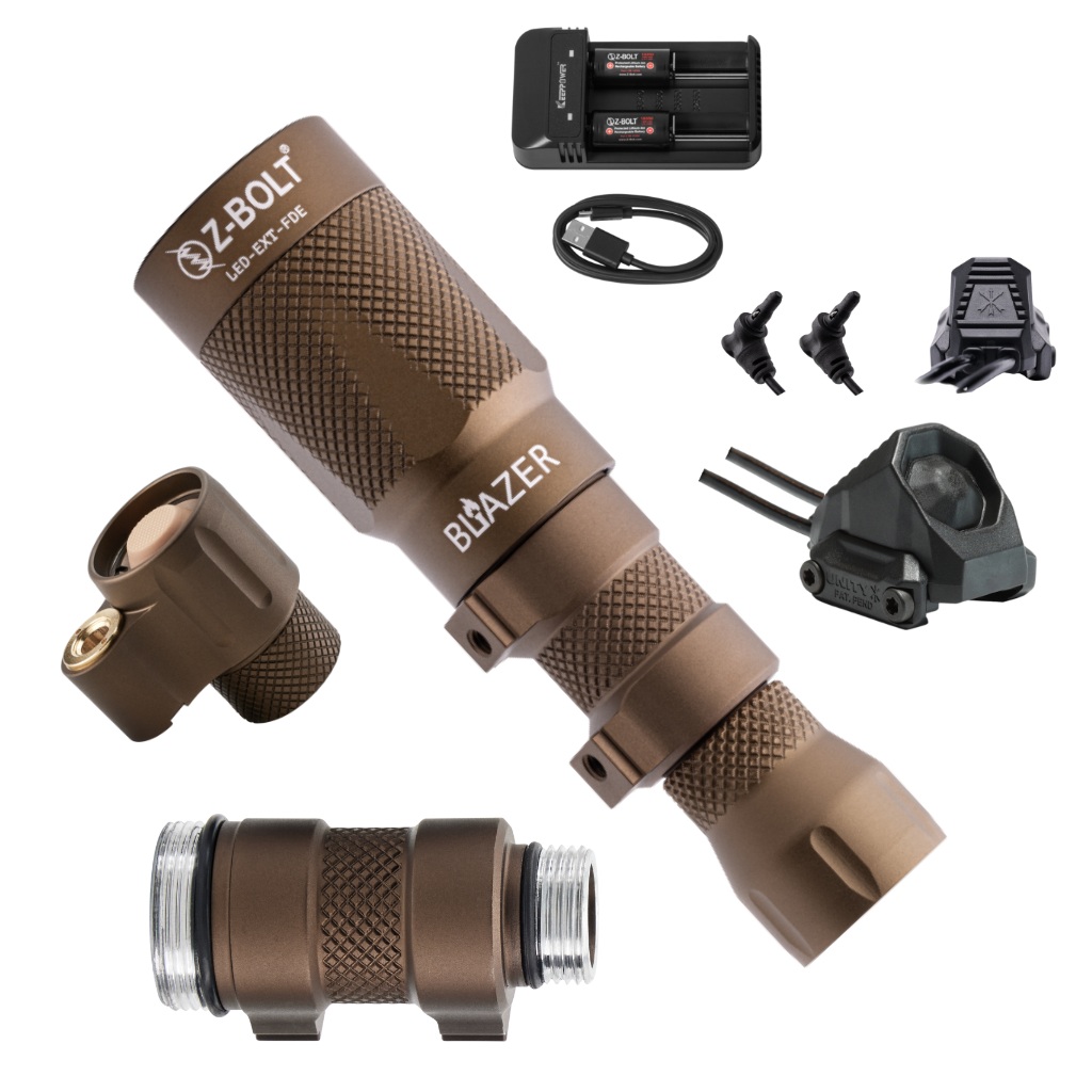 LED Weapon Light, Tailcap & Switch for Standalone VIS Laser - BUNDLE!