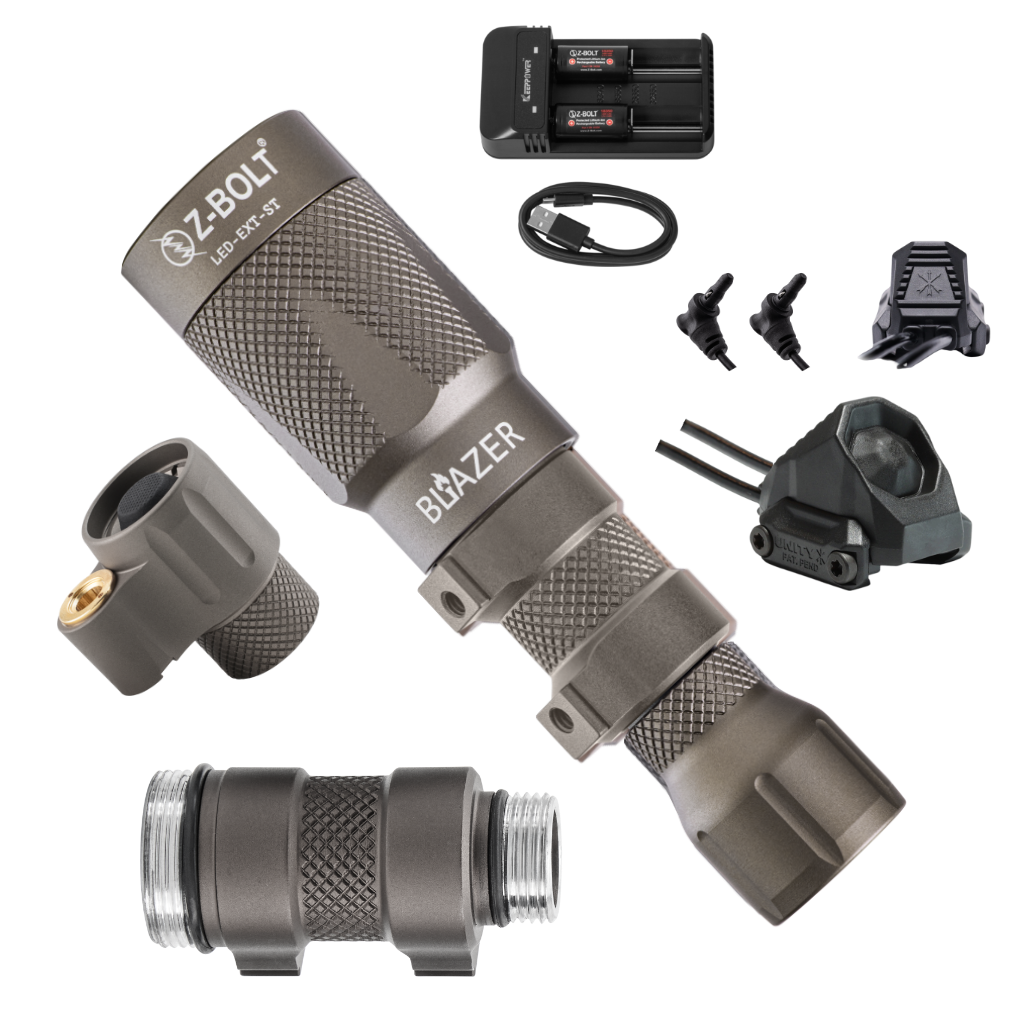 LED Weapon Light, Tailcap & Switch for Standalone VIS Laser - BUNDLE!