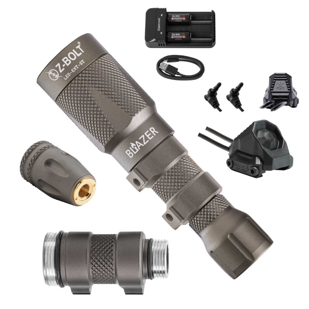 LED Weapon Light, Tailcap & Switch for Standalone VIS Laser - BUNDLE!