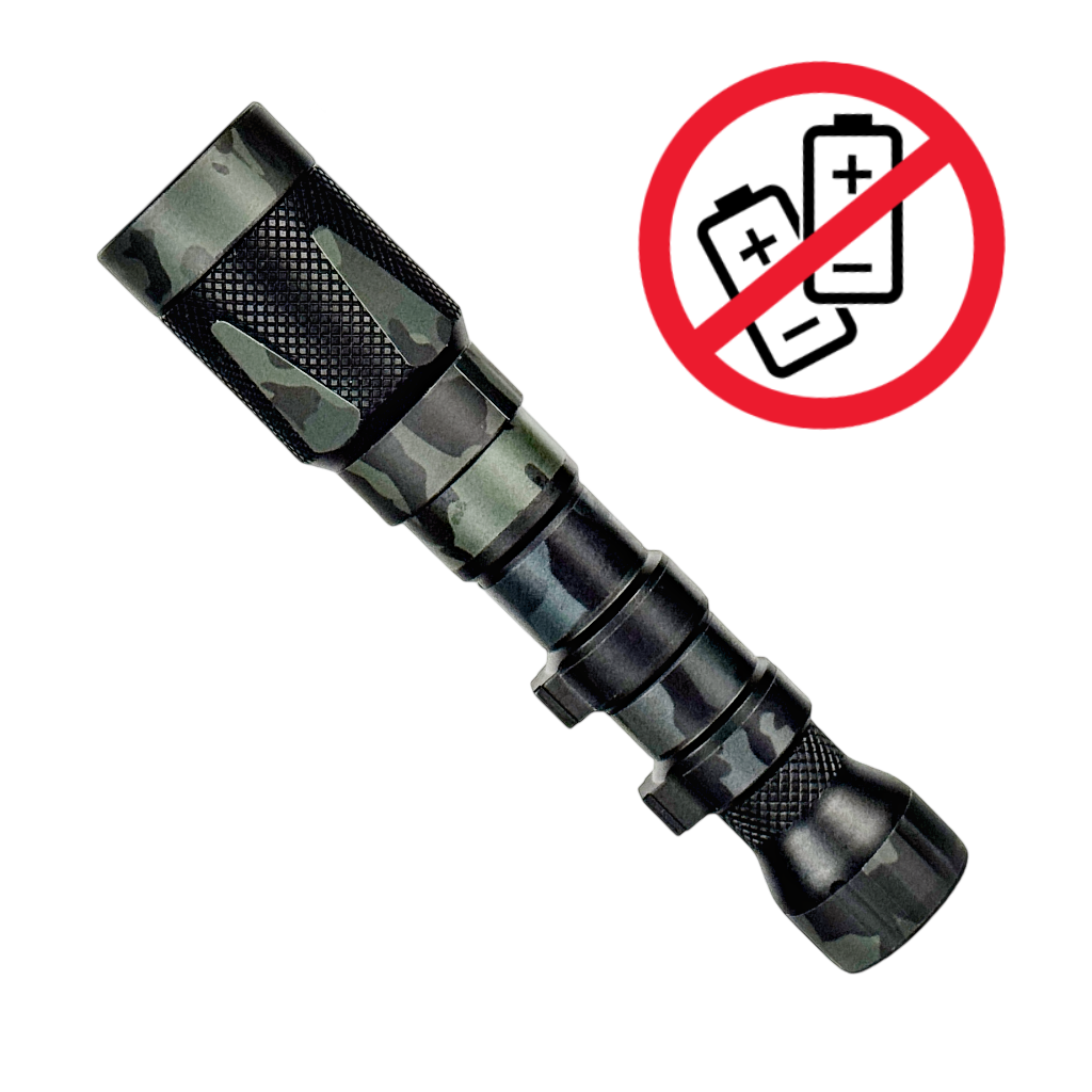 18650 LED Rifle Mounted Light,  Pre-Installed Nylon Wraps, 6x Patterns (Black)