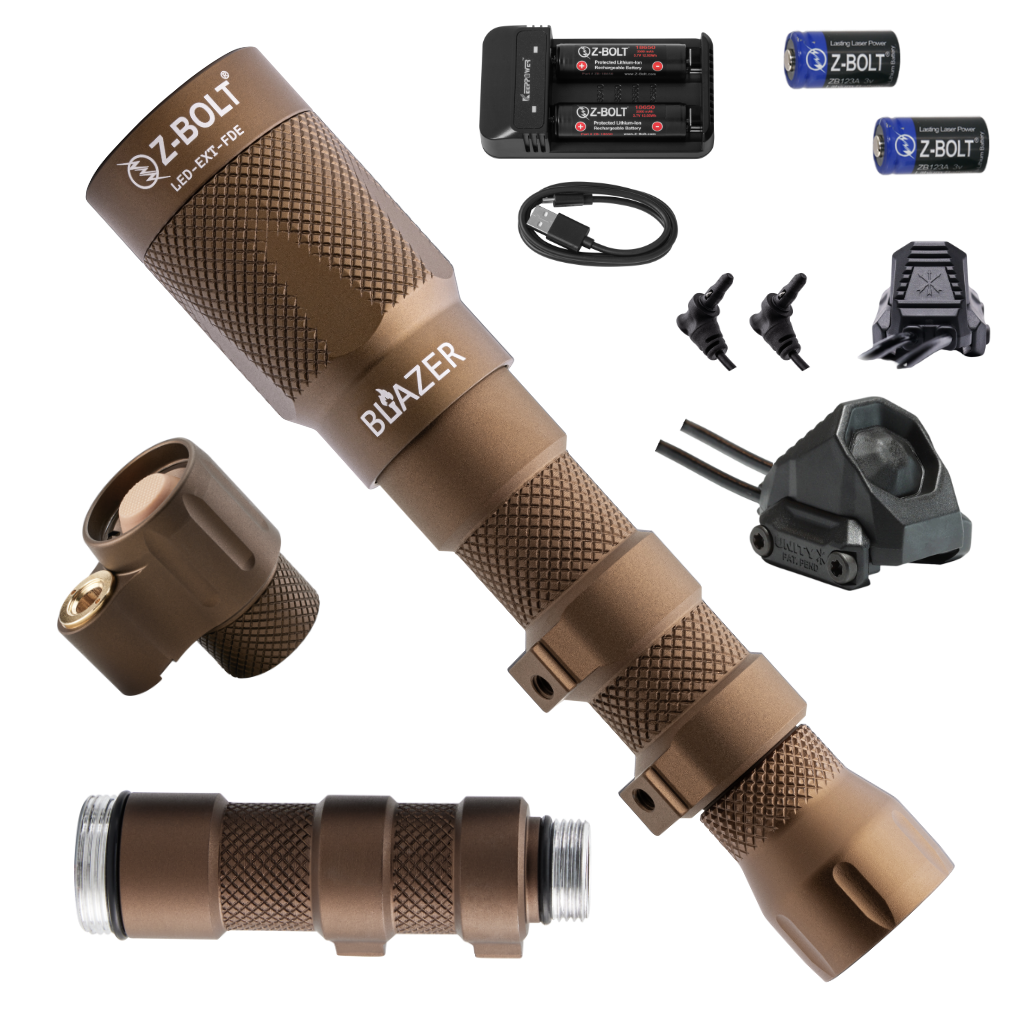 LED Weapon Light, Tailcap & Switch for Standalone VIS Laser - BUNDLE!
