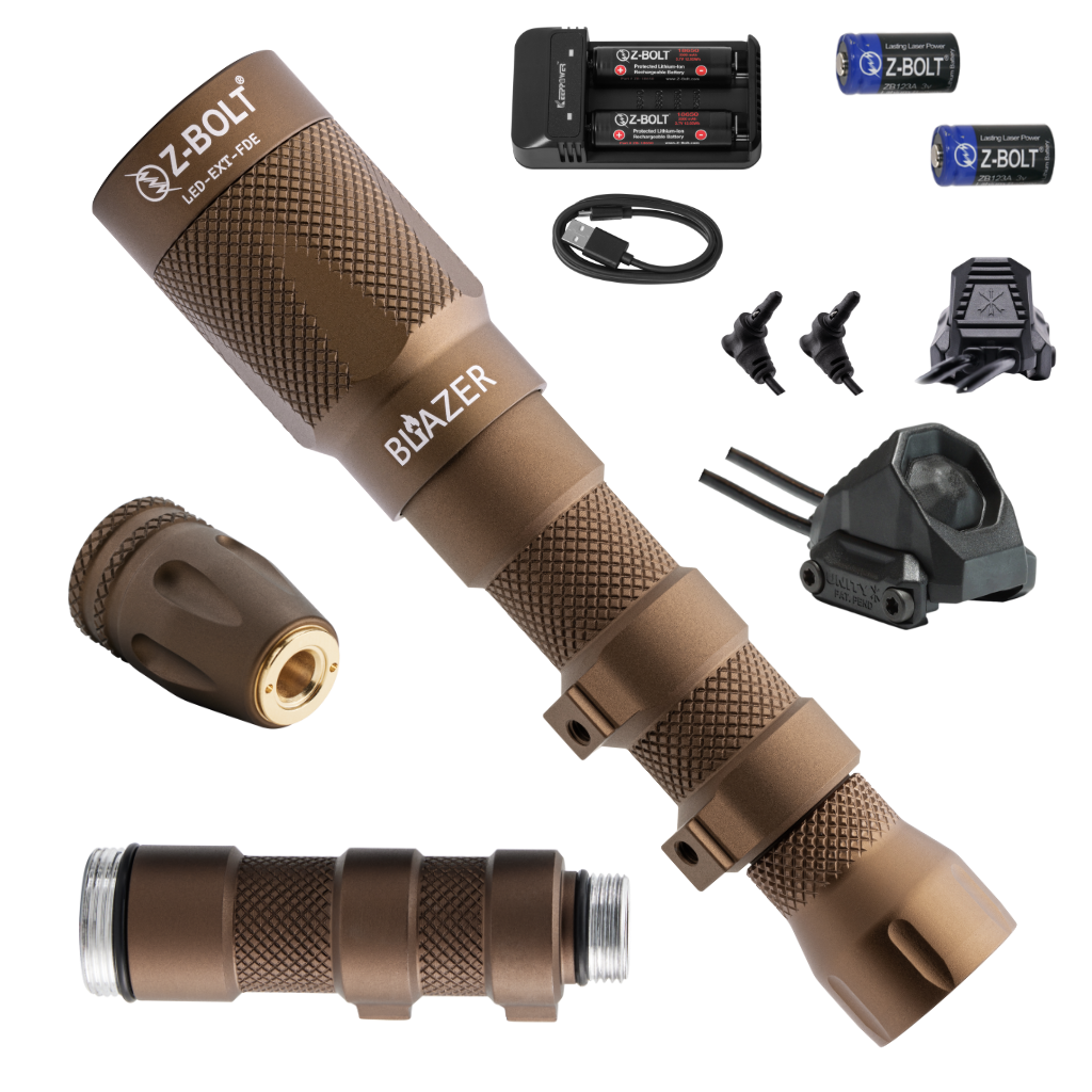 LED Weapon Light, Tailcap & Switch for Standalone VIS Laser - BUNDLE!