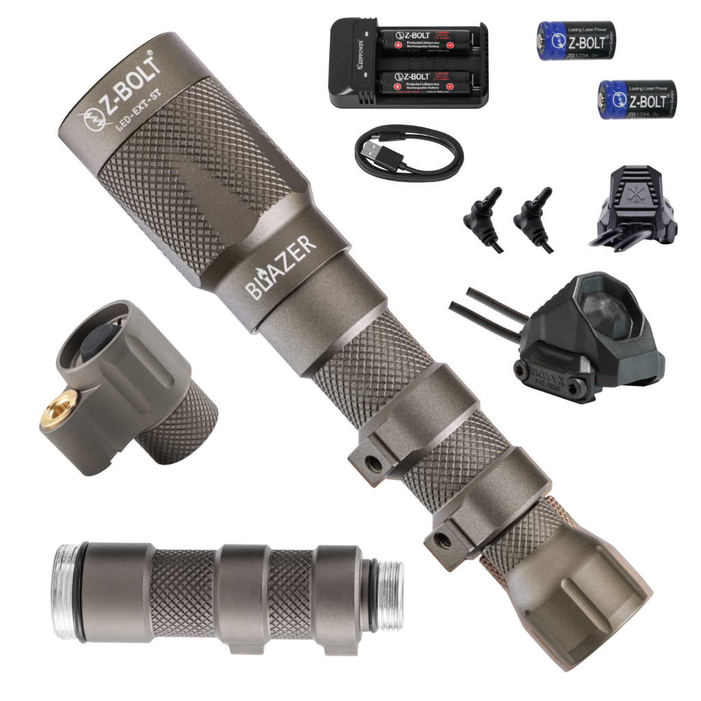 LED Weapon Light, Tailcap & Switch for Standalone VIS Laser - BUNDLE!