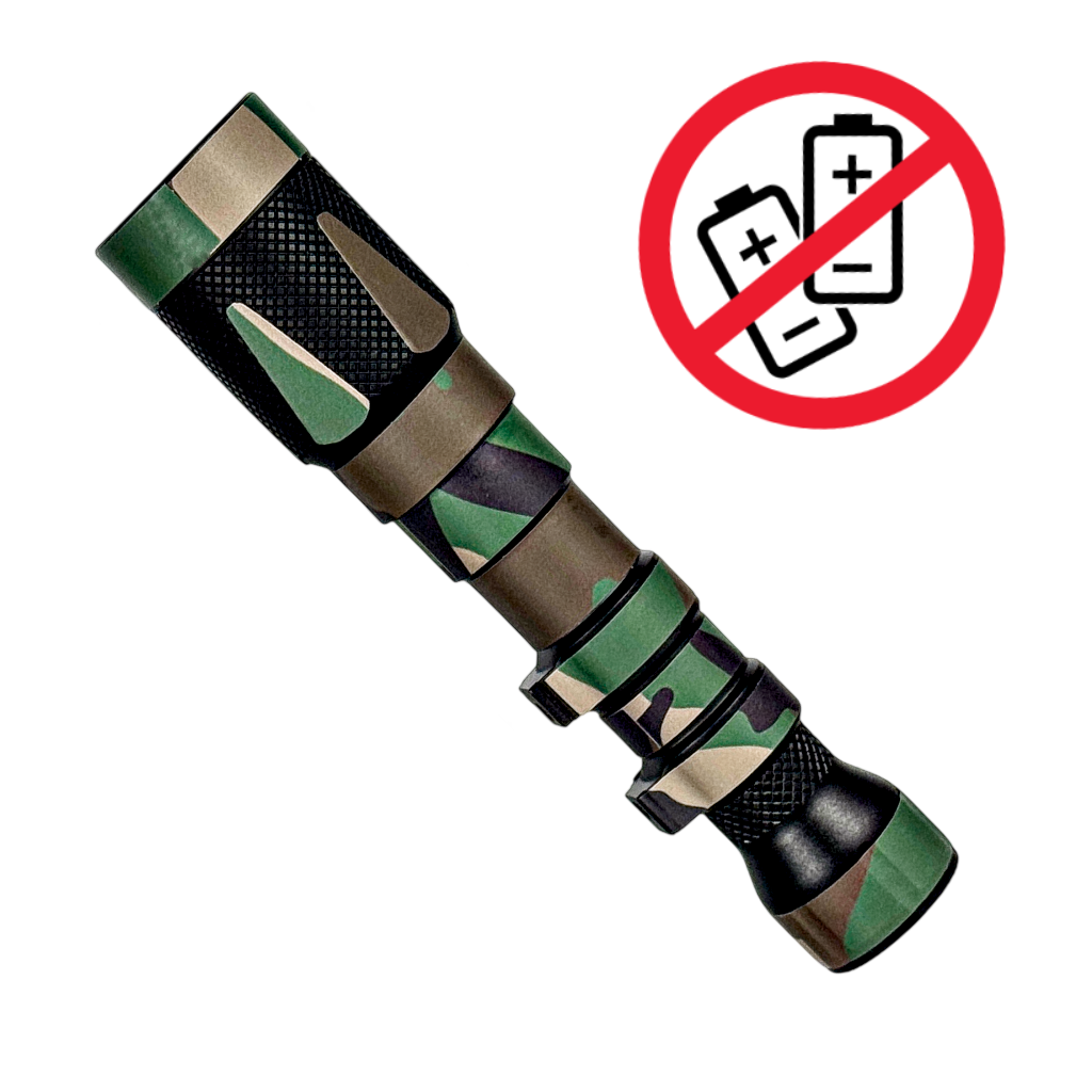 18650 LED Rifle Mounted Light,  Pre-Installed Nylon Wraps, 6x Patterns (Black)