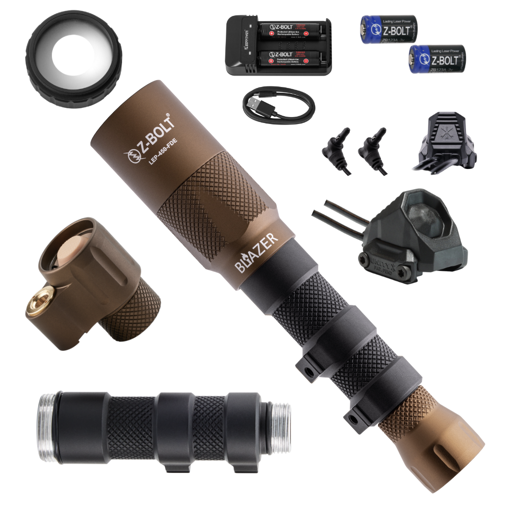 LEP Weapon Light, Tailcap & Switch for VIS Laser - BUNDLE!